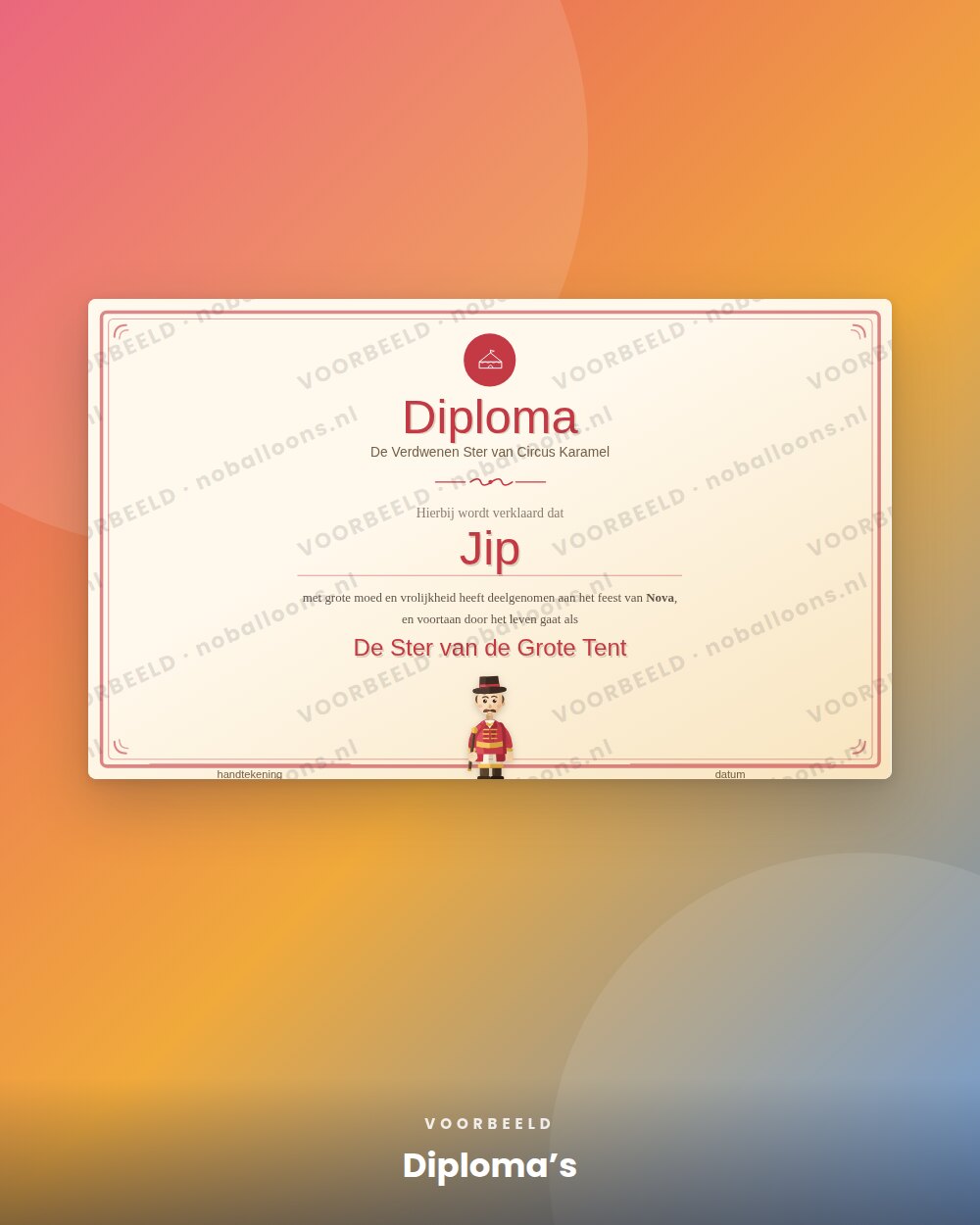 Diploma’s, voorbeeld