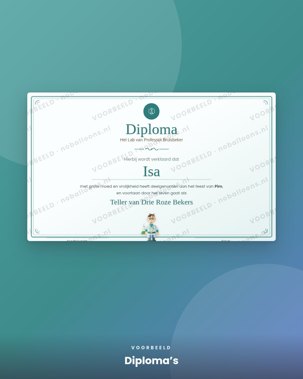 Diploma’s, voorbeeld