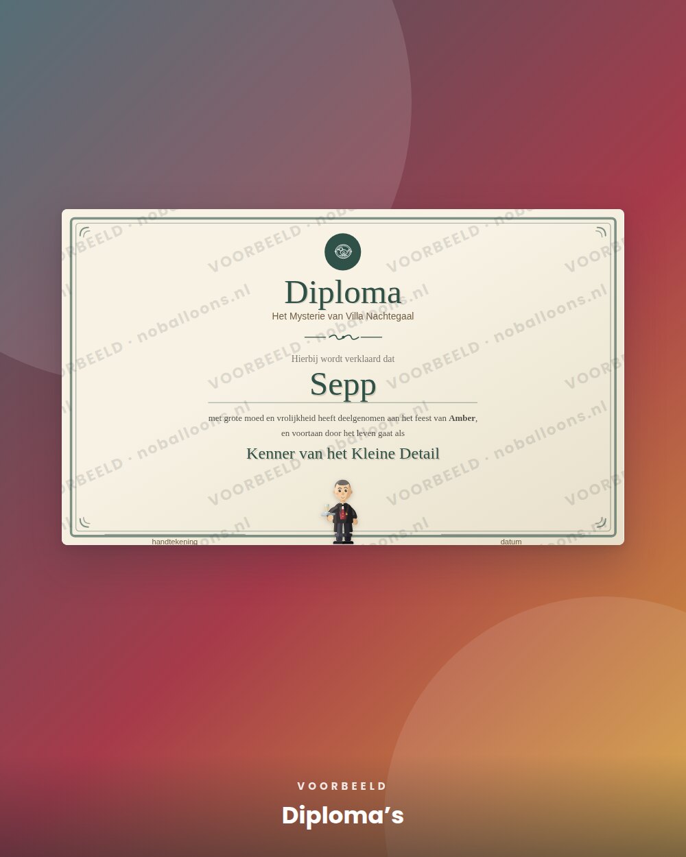 Diploma’s, voorbeeld