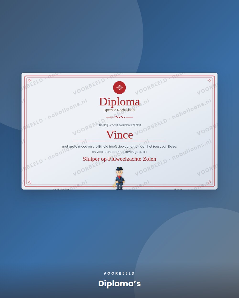 Diploma’s, voorbeeld