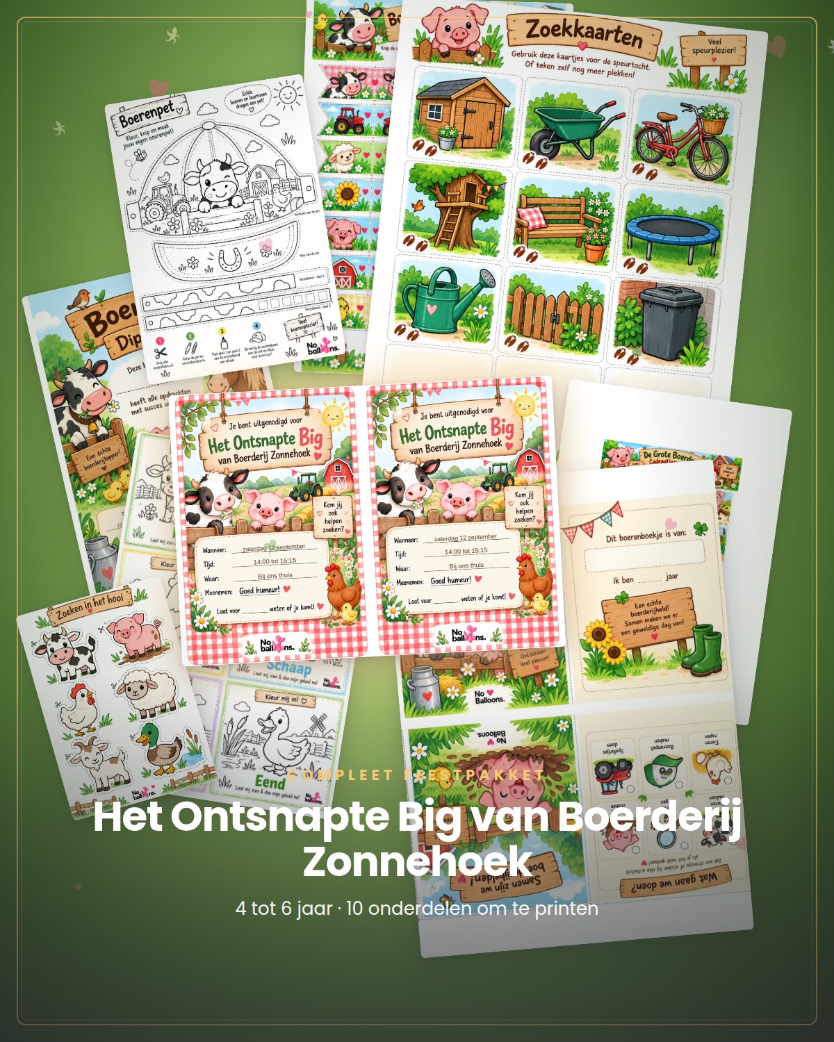 Boerderijfeest compleet pakket, 4 tot 6 jaar