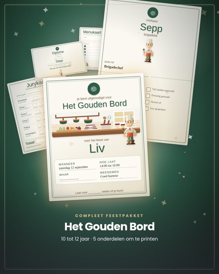 Alles uit Het Gouden Bord op een rij, klaar om te printen
