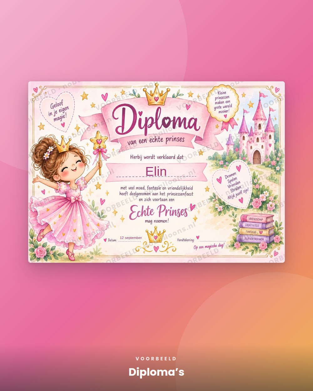 Diploma’s, voorbeeld